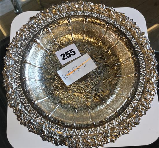 A silver pedestal bowl